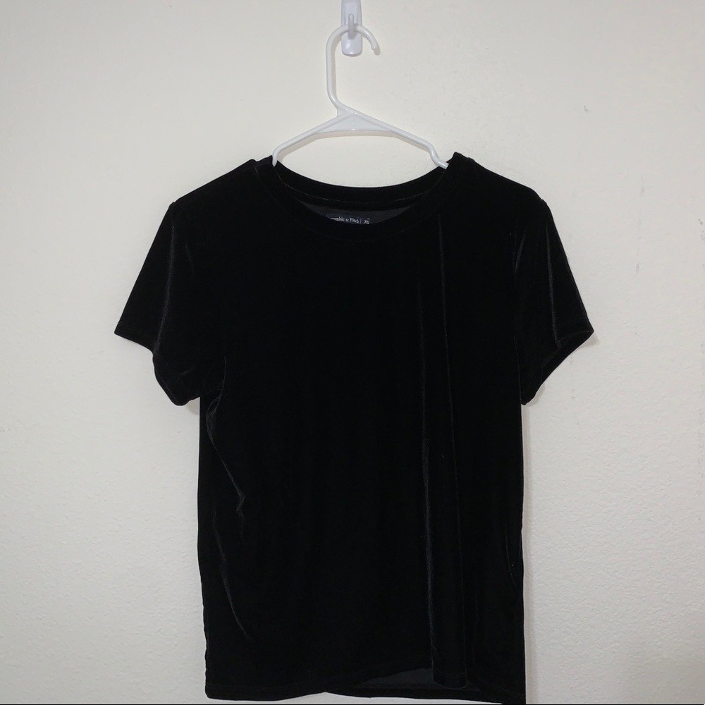 Abercrombie & Fitch Black Velvet Short Sleeve Top